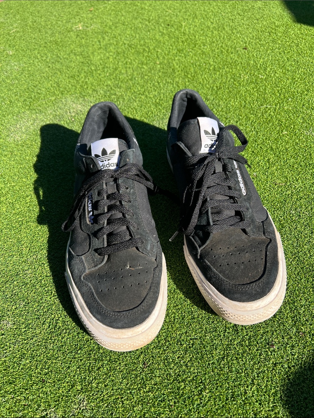 adidas Black Suede Low-Top Sneakers with White Soles